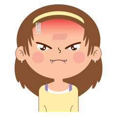 girl angry face cartoon cute