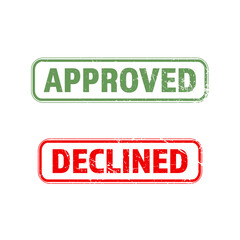 Approved and declined  stamp vintage icon