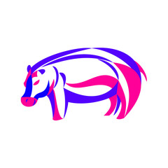 Hippopotamus Ribbon Art