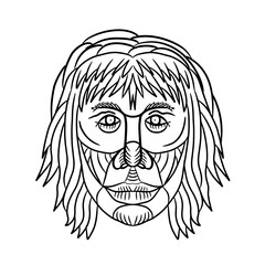 Homo Habilis Face Front Drawing