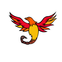Phoenix Bird With Scorpion Tail Mascot