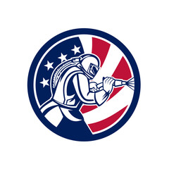 American Sandblaster Abrasive Blasting USA Flag Icon