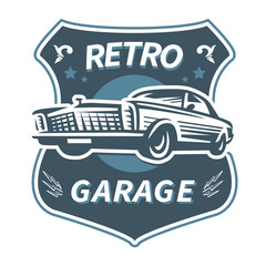 Classic cars logo illustrations style retro and vintage