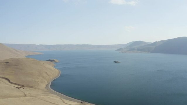 Aerial view of Balik Gol in Igdir. 4K footage in Turkey