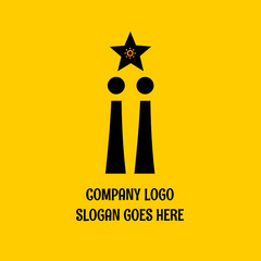 Building logo on yellow background