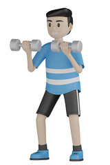 3d man doing sport activity