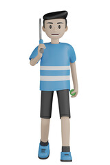 3d man doing sport activity