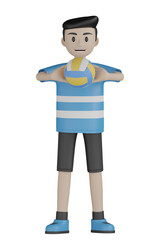 3d man doing sport activity