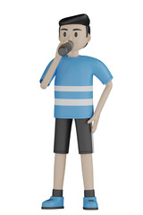 3d man doing sport activity