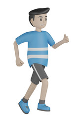 3d man doing sport activity