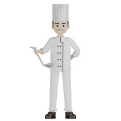 3d chef with tray