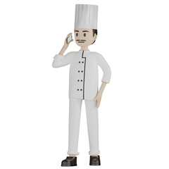 3d chef with tray
