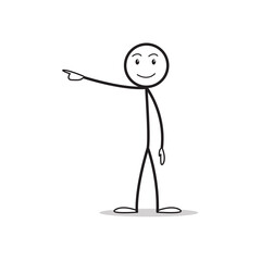 Fototapeta premium Stickman stick figure expression pointing choose