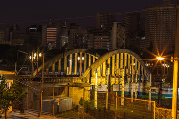 night view of Santa Tereza viaduct in Belo Horizonte city, Minas Gerais State, Brazil