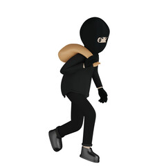 3d burglar with a briefcase