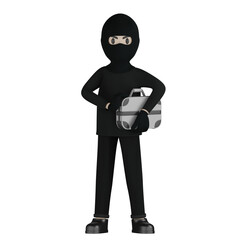 3d burglar with a briefcase