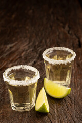 Tequila with lime and salt.