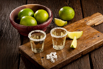 Tequila with lime and salt.