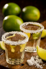 Tequila with lime and salt.