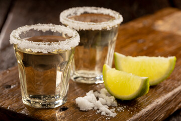 Tequila with lime and salt.