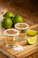 Tequila with lime and salt.