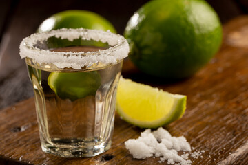 Tequila with lime and salt.