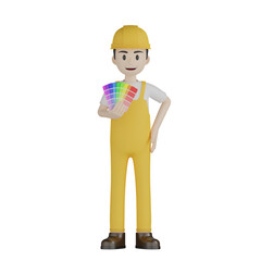 3d builder with hammer and roller