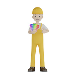 3d builder with hammer and roller