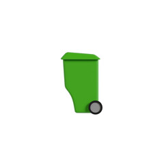 3d green recycle bin