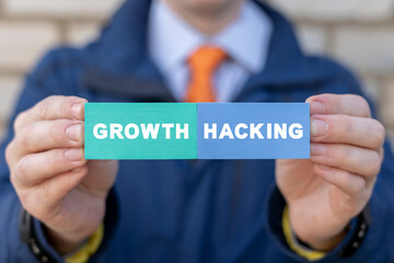 Growth Hacking Business Marketing Concept. Highly effective methodology of company to achieve set targets.