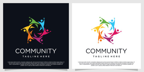 Community logo design with creative concept premium vector part 1
