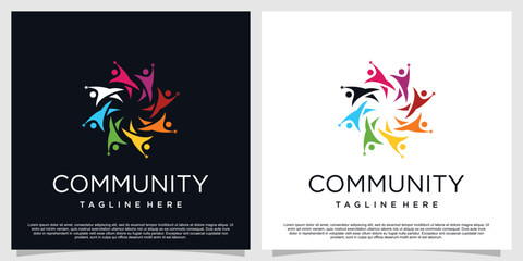 Fototapeta na wymiar Community logo design with creative concept premium vector part 3