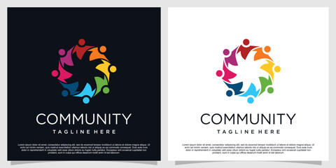 Community logo design with creative concept premium vector part 4