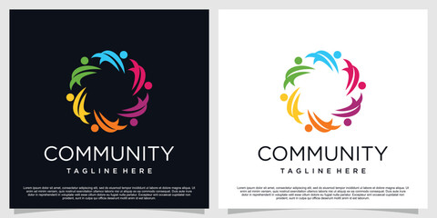 Community logo design with creative concept premium vector part 5