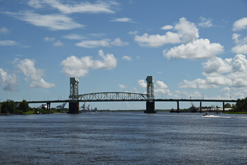 Cape Fear River Memorial Bridge in Wilmington, North Carolina.