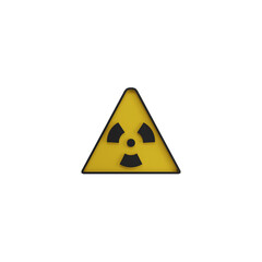 3d nuclear symbol on white