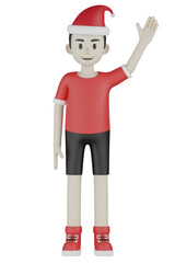 3d child with christmas hat