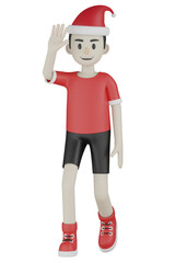 3d child with christmas hat