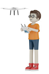 3d child with laptop