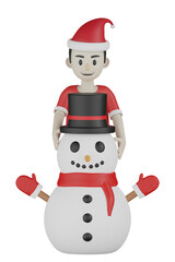 3d child with christmas gift