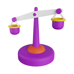 Justice Scale 3D Illustration