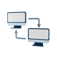 Cloud Data Transfer 3D Illustration