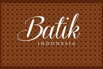 Indonesian Batik classic kawung pattern for National Batik Day greetings card