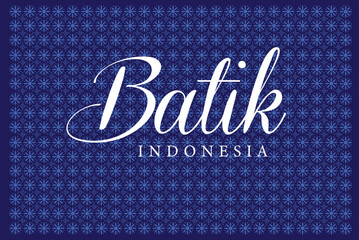 Indonesian Batik classic truntum pattern for National Batik Day greetings card