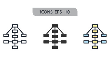 decision tree icons  symbol vector elements for infographic web
