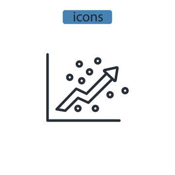 Linear Regression icons  symbol vector elements for infographic web