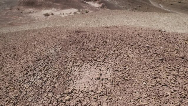 Aerial view of Rainbow Hills in Igdir. 4K Footage in Turkey