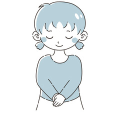 お辞儀をする女の子のイラスト