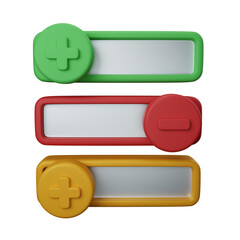 Obraz premium 3d rendering setting or switch isolated useful for user interface, apps and web design illustration