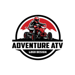 ATV adventure circle emblem logo vector